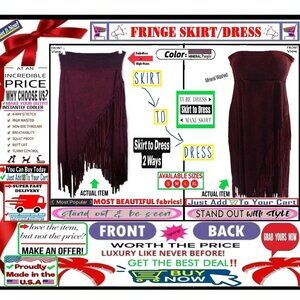 🛑 BULLY Fold Over ➕🆒 SKIRT/DRESS High Waist FRINGE Mineral Wash 💸BUY NOW‼️🟢